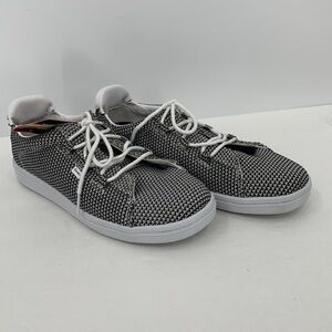 Goats black white mesh fabric court sneakers shoe tie flat women new 10